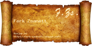 Ferk Zsanett névjegykártya