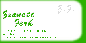 zsanett ferk business card